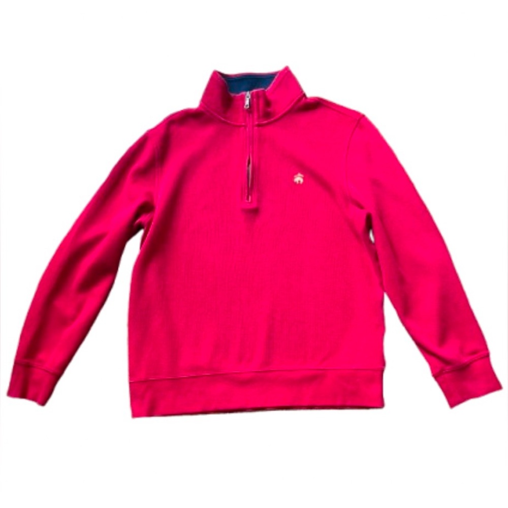 Brooks Brothers Red and Supima Cotton Half-Zip Pullover